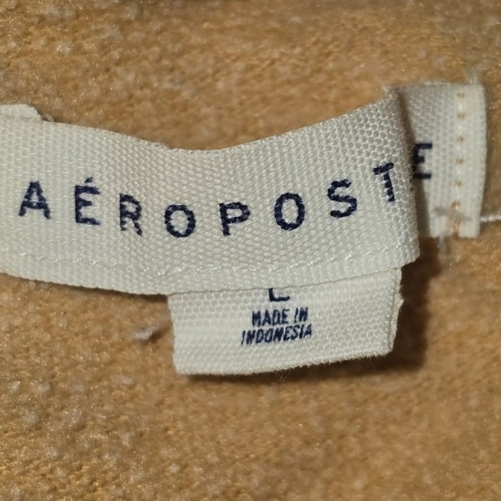 Aeropostale Mens Large Yellow Orange Product Type Hoodie Pullover Solid Fleece - Picture 6 of 8
